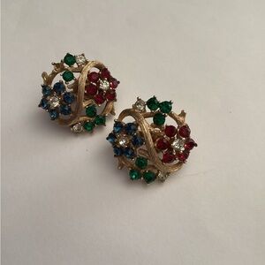 Vintage Multicolor Clip-On Earrings